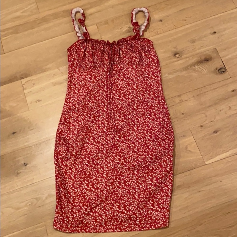 Red flower dress